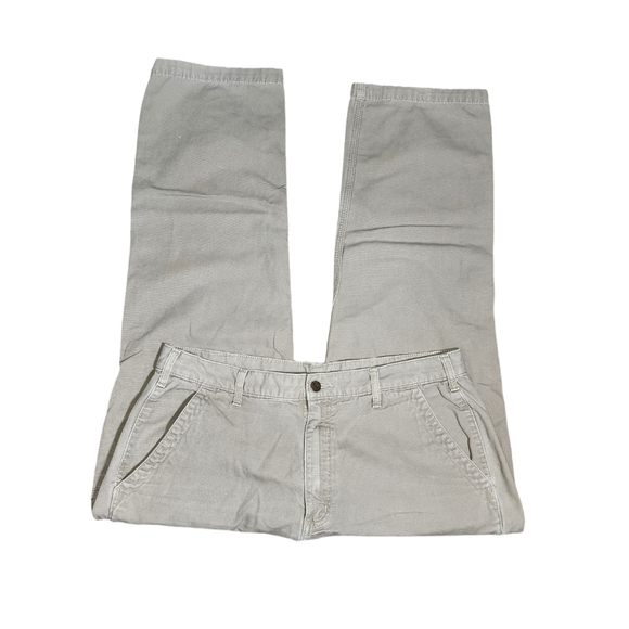 Carhartt Beige 100% Cotton Canvas Relaxed Fit Utility Cargo Pants Men's Sz 38X30 - Picture 2 of 11